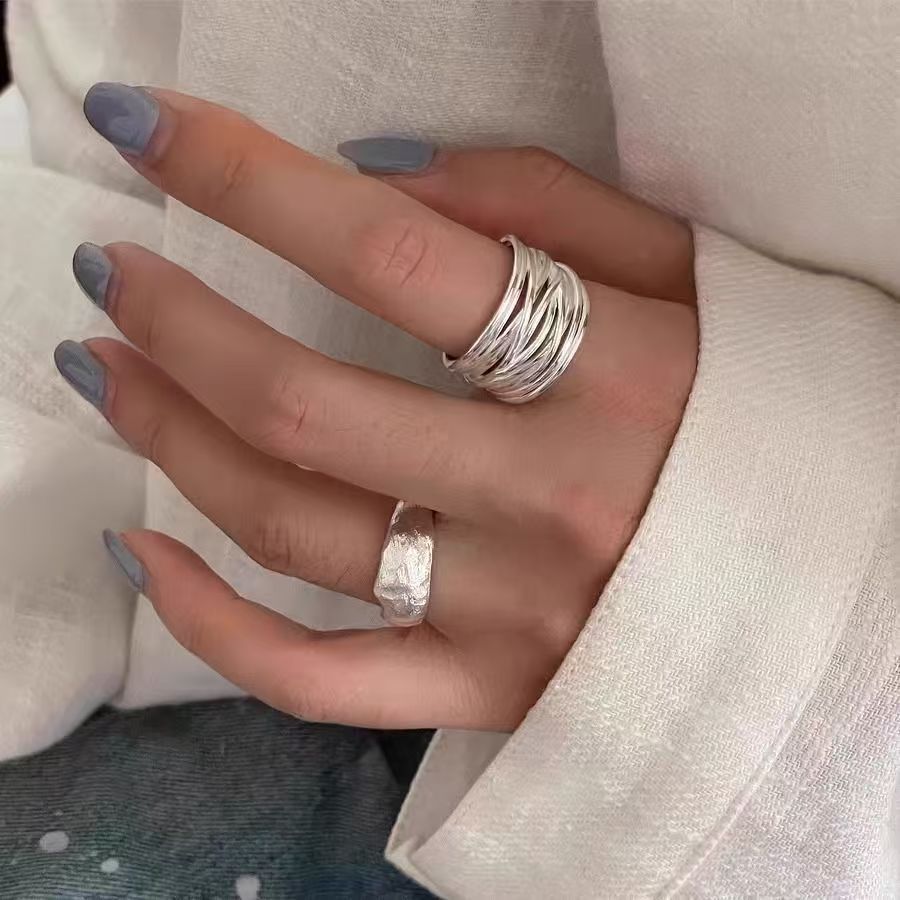 Korean Style High Street Retro Line Winding Cool Unisex Female Rings - Daebak