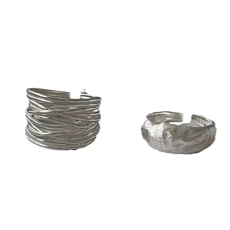 Korean Style High Street Retro Line Winding Cool Unisex Female Rings - Daebak