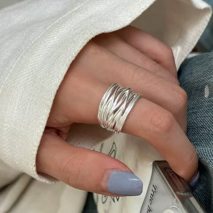 Korean Style High Street Retro Line Winding Cool Unisex Female Rings - Daebak