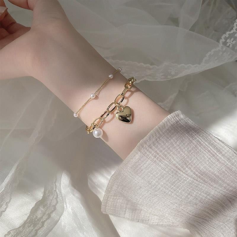Korean Style Mori Female Girlfriends Heart-shaped Bracelets - Daebak
