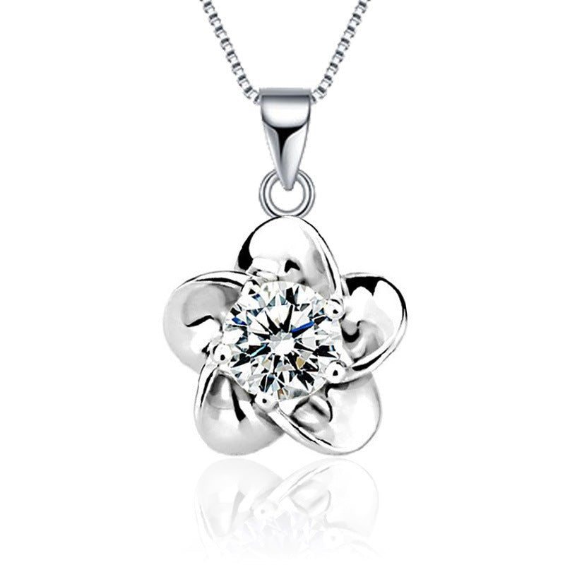 Korean Style Simple Zircon Plum Blossom Female Pendants - Daebak