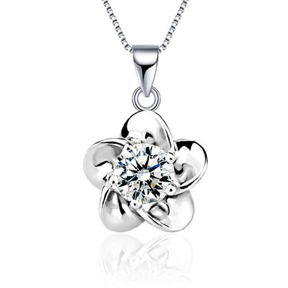 Korean Style Simple Zircon Plum Blossom Female Pendants - Daebak