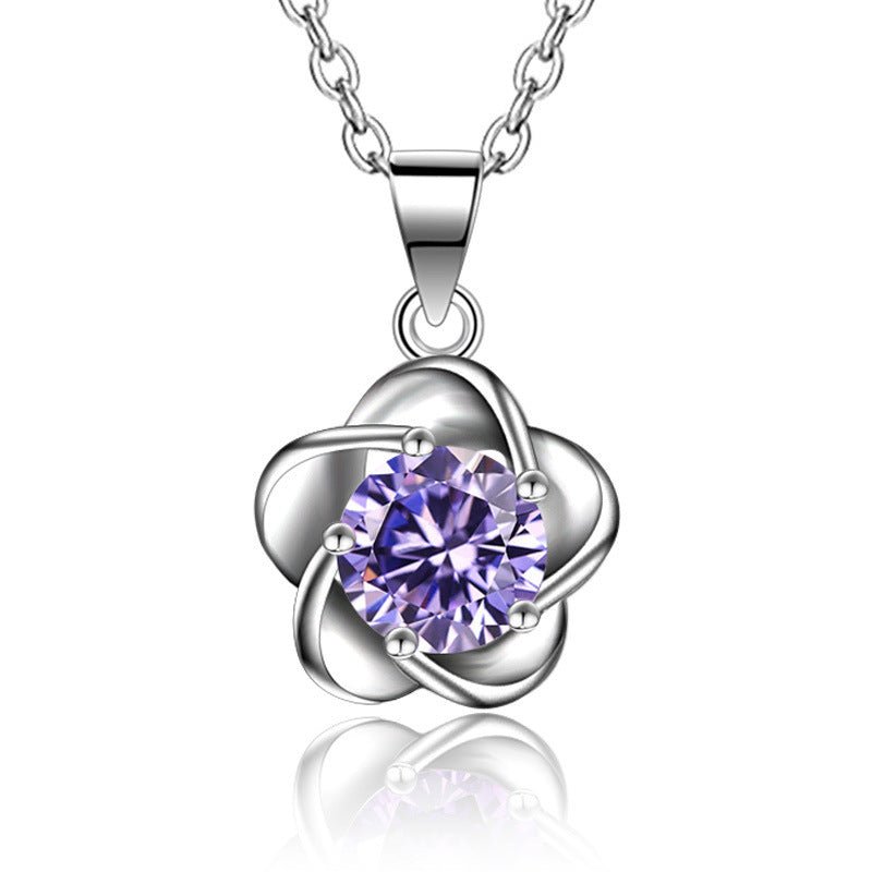 Korean Style Simple Zircon Plum Blossom Female Pendants - Daebak