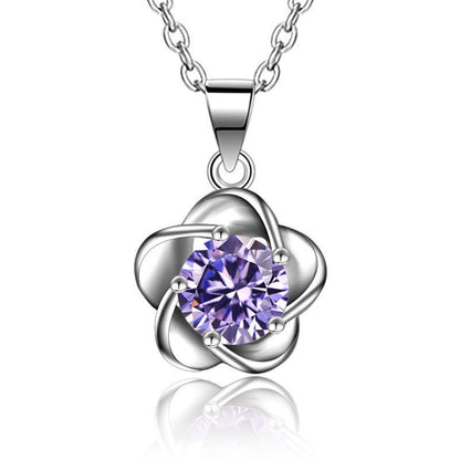 Korean Style Simple Zircon Plum Blossom Female Pendants - Daebak