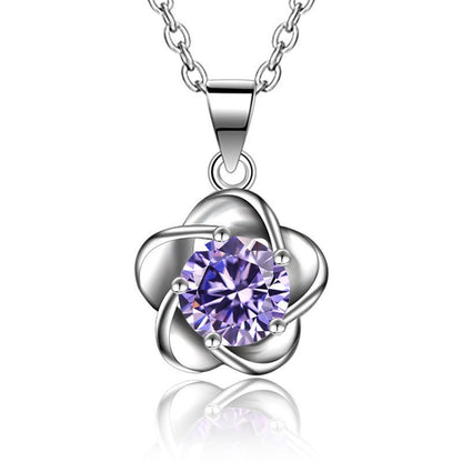 Korean Style Simple Zircon Plum Blossom Female Pendants - Daebak