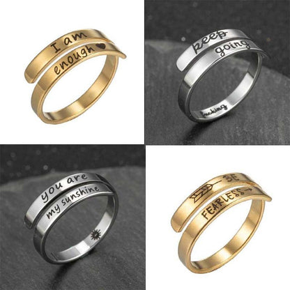 Korean Style Stainless Steel Letters Niche Retro Distressed English Double Bracelets - Daebak