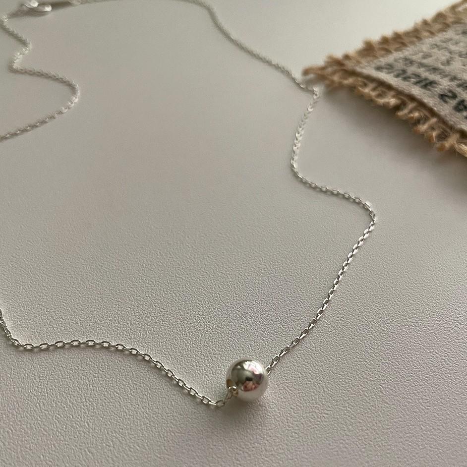 Korean Style Sterling Sier Round Beads Necklace - Daebak