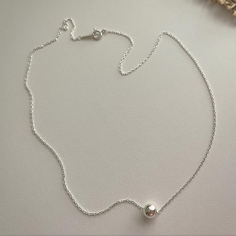 Korean Style Sterling Sier Round Beads Necklace - Daebak