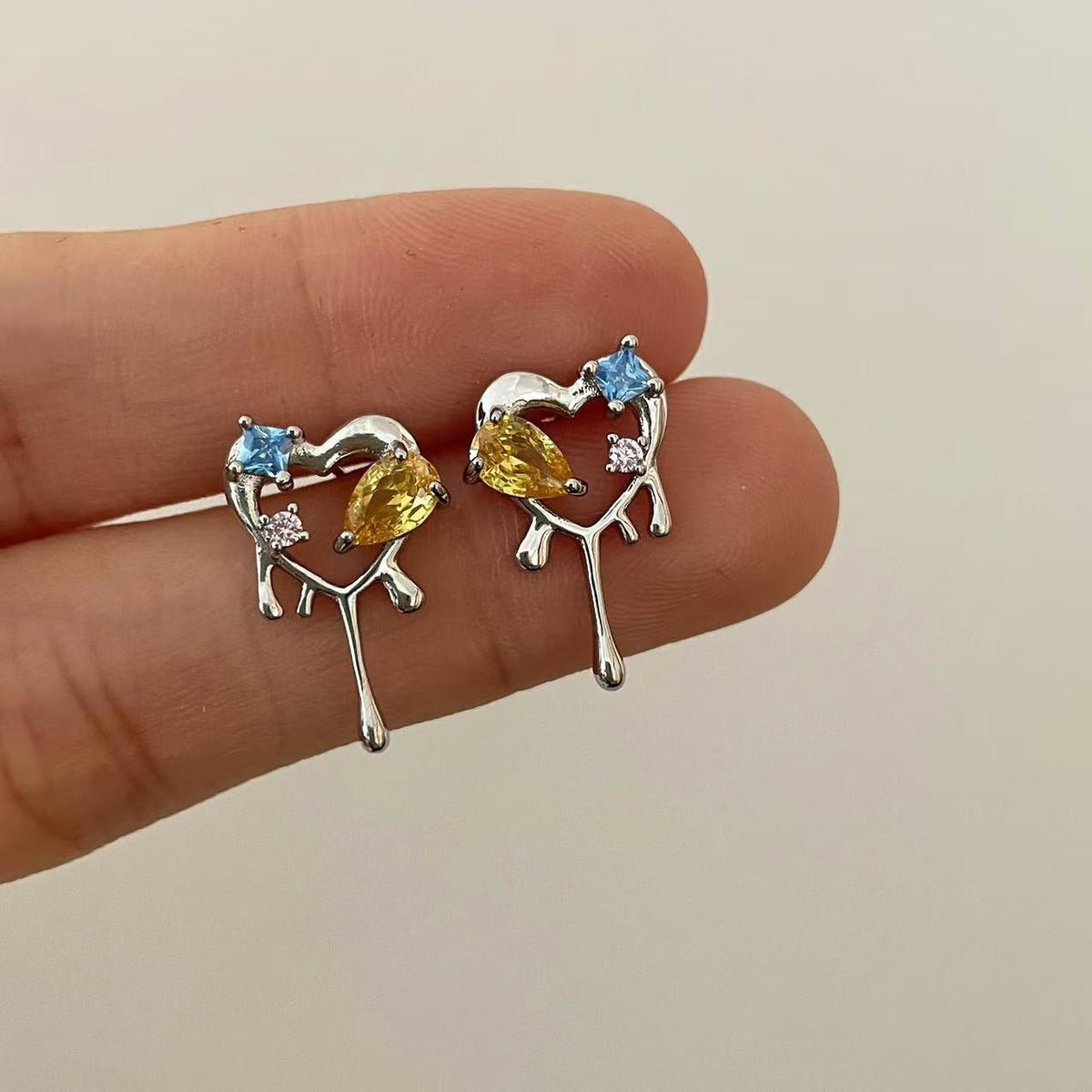 Korean Style Sweet Cool Colorful Crystals Cross Pendants - Daebak