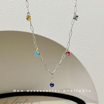 Korean Style Sweet Cool Colorful Crystals Cross Pendants - Daebak