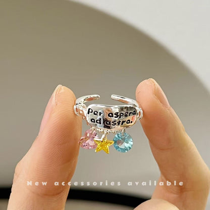 Korean Style Sweet Cool Colorful Crystals Cross Pendants - Daebak