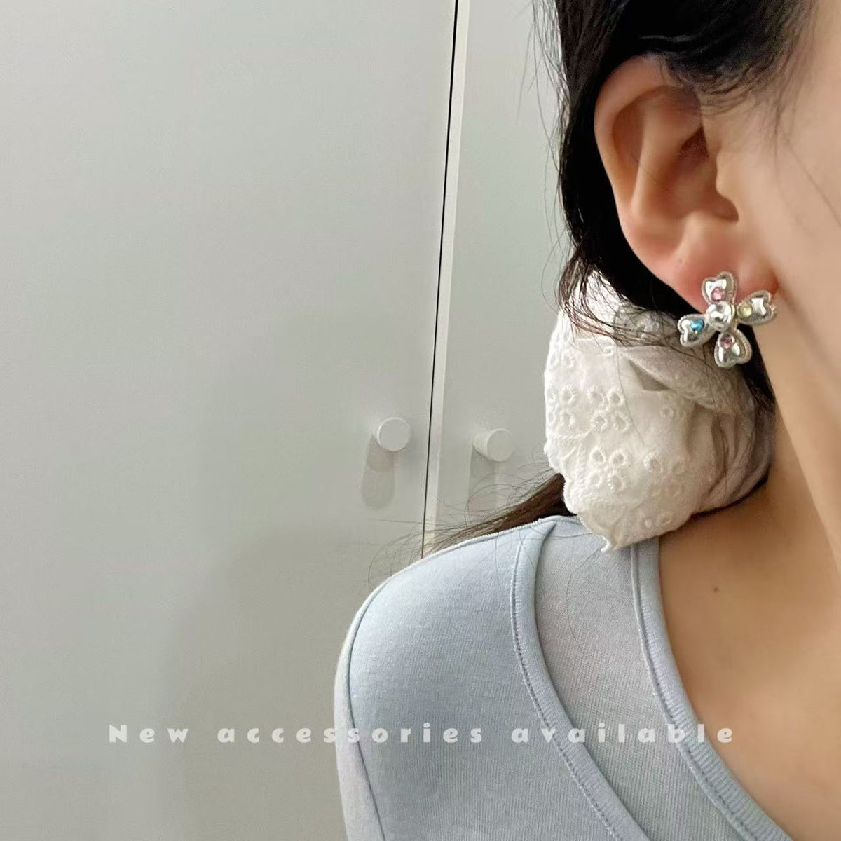 Korean Style Sweet Cool Colorful Crystals Cross Pendants - Daebak