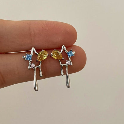 Korean Style Sweet Cool Colorful Crystals Cross Pendants - Daebak