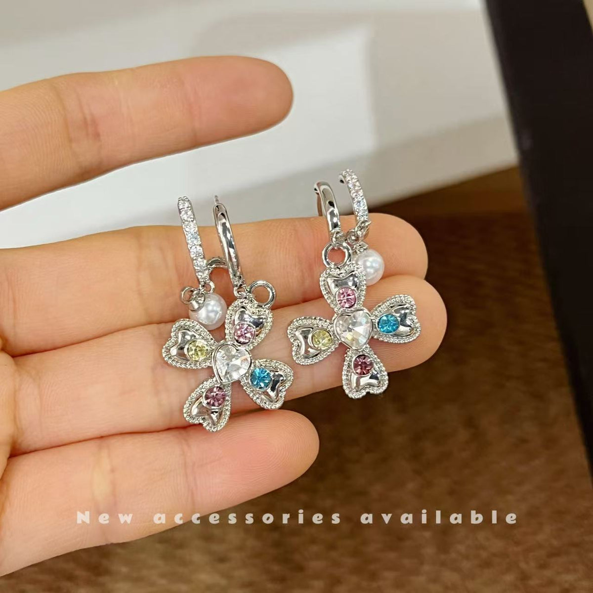 Korean Style Sweet Cool Colorful Crystals Cross Pendants - Daebak