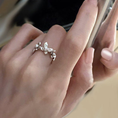 Korean Style Sweet Flower Fashion Design Niche Ring - Daebak