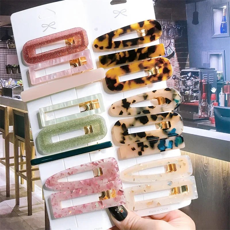 Korean Trendy Colorful Acetate 3pcs/Set Hair Clip Set Hairpin for Women Girls Barrettes Accessories Jewelry Hairgrip Headwear - Daebak