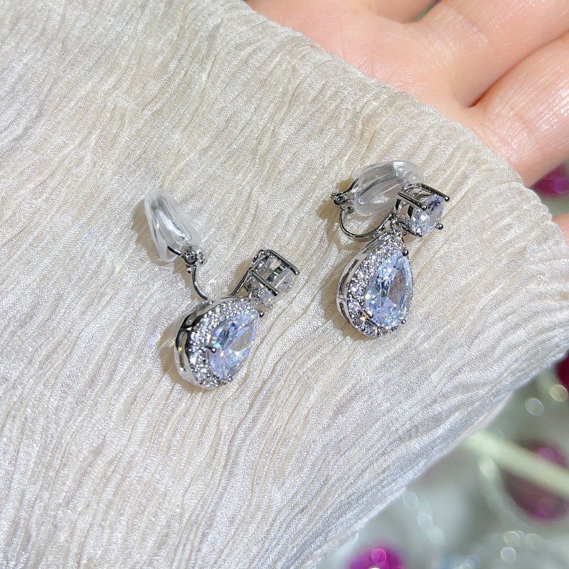Korean Water Drop Zircon Generous Simple Rings - Daebak