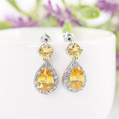 Korean Water Drop Zircon Generous Simple Rings - Daebak