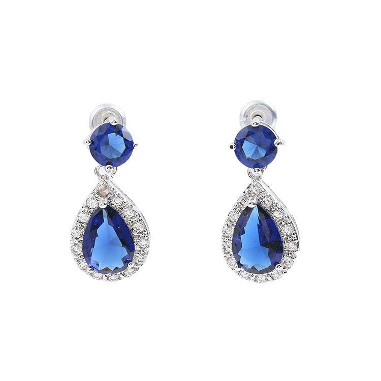 Korean Water Drop Zircon Generous Simple Rings - Daebak