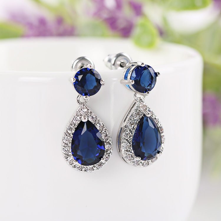 Korean Water Drop Zircon Generous Simple Rings - Daebak