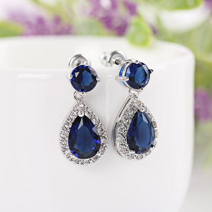 Korean Water Drop Zircon Generous Simple Rings - Daebak