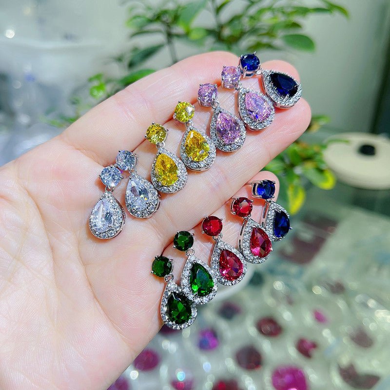 Korean Water Drop Zircon Generous Simple Rings - Daebak