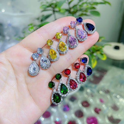 Korean Water Drop Zircon Generous Simple Rings - Daebak