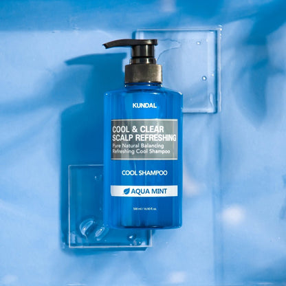 KUNDAL COOL&CLEAR SCALP REFRESHING Pure Natural Balancing Refreshing Cool Shampoo 500ml #AQUA MINT - Daebak