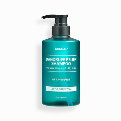 KUNDAL DANDRUFF RELIEF SHAMPOO Pro-Deep Cleansing for Dry Scalp 500ml #APPLE GREENTEA - Daebak