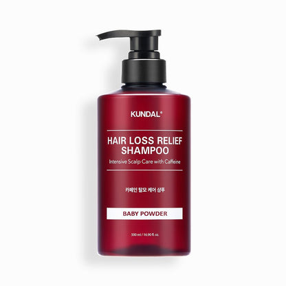 KUNDAL HAIR LOSS RELIEF SHAMPOO Intensive Scalp Care with Caffeine 500ml #BABY POWDER - Daebak