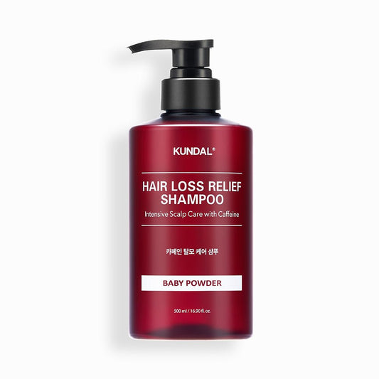 KUNDAL HAIR LOSS RELIEF SHAMPOO Intensive Scalp Care with Caffeine 500ml #BABY POWDER - Daebak