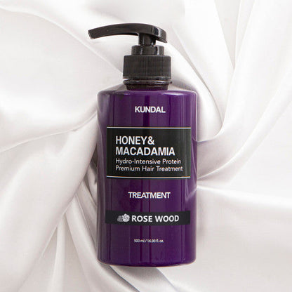 KUNDAL MIEL & MACADAMIA Soin Capillaire Hydro-Intensif Protéiné Premium 500ml #PALISSANDRE
