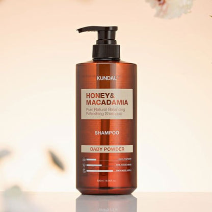 KUNDAL HONEY & MACADAMIA Natural Shampoo (Baby Powder) 500ml - Daebak