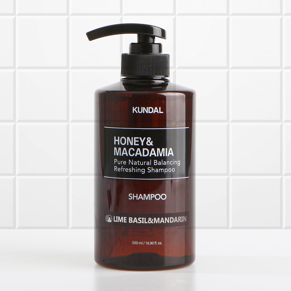 KUNDAL HONEY&MACADAMIA Pure Natural Balancing Refreshing Shampoo 500ml #LIME BASIL&MANDARIN - Daebak