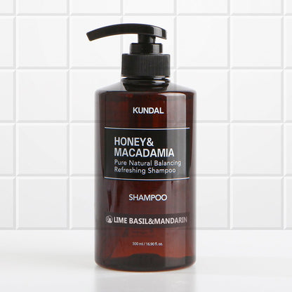 KUNDAL HONEY&MACADAMIA Pure Natural Balancing Refreshing Shampoo 500ml #LIME BASIL&MANDARIN - Daebak