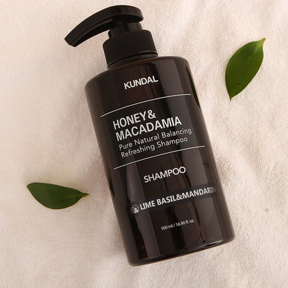 KUNDAL HONEY&MACADAMIA Pure Natural Balancing Refreshing Shampoo 500ml #LIME BASIL&MANDARIN - Daebak