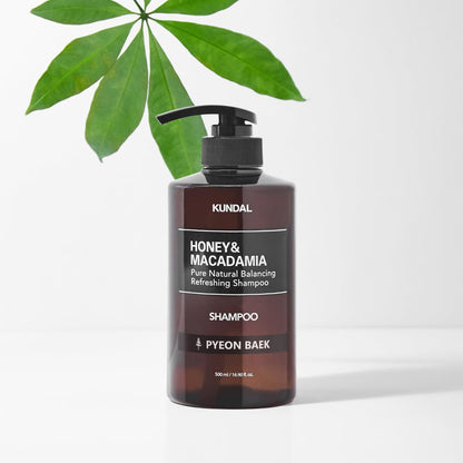 KUNDAL HONEY&MACADAMIA Pure Natural Balancing Refreshing Shampoo 500ml #PYEON BAEK - Daebak