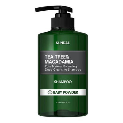 KUNDAL Tea Tree & Macadamia Deep Cleansing Shampoo Baby Powder 500ml - Daebak