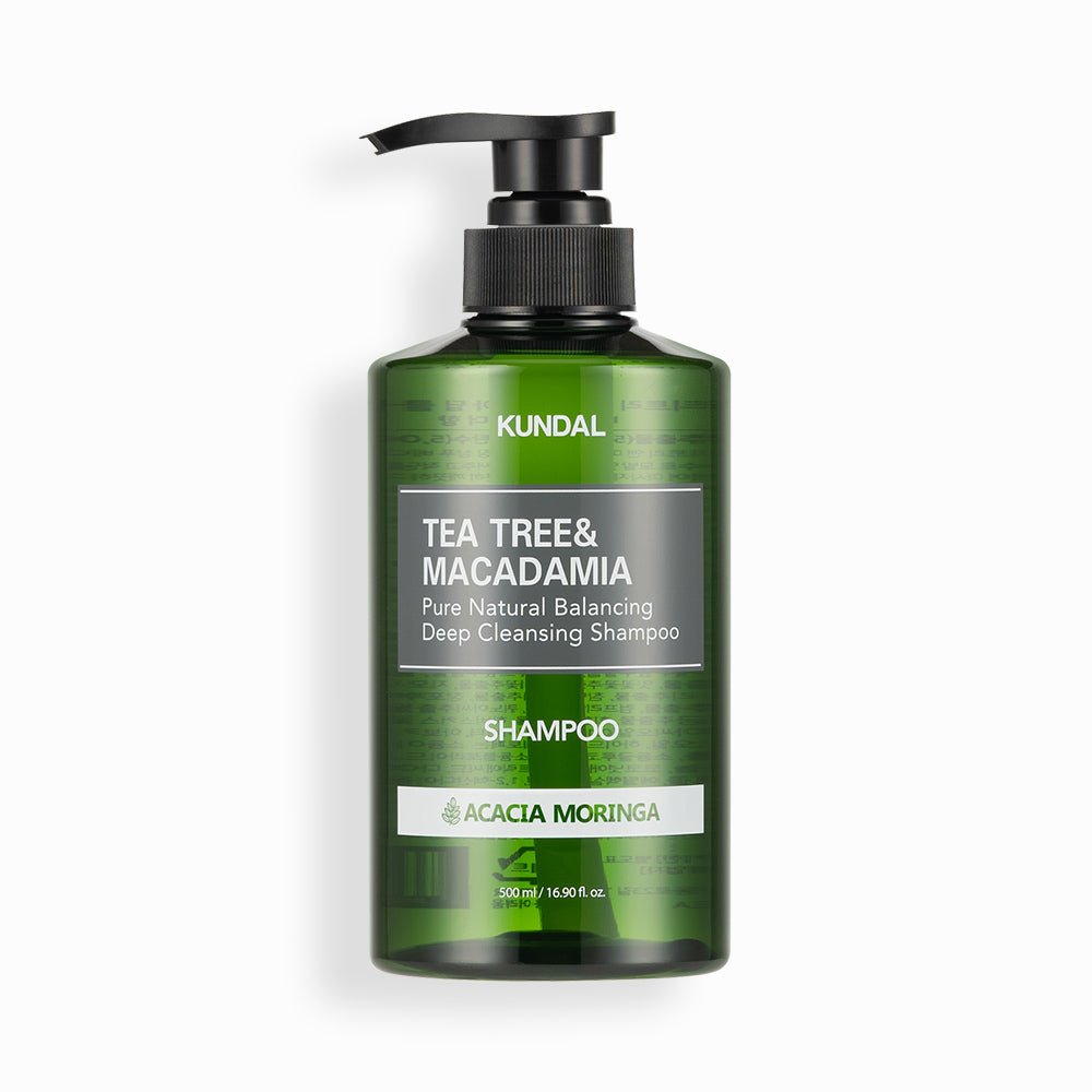 KUNDAL TEA TREE&MACADAMIA Pure Natural Balancing Deep Cleansing Shampoo 500ml #ACACIA MORINGA - Daebak