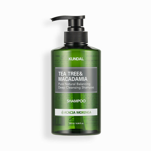 KUNDAL TEA TREE&MACADAMIA Pure Natural Balancing Deep Cleansing Shampoo 500ml #ACACIA MORINGA - Daebak