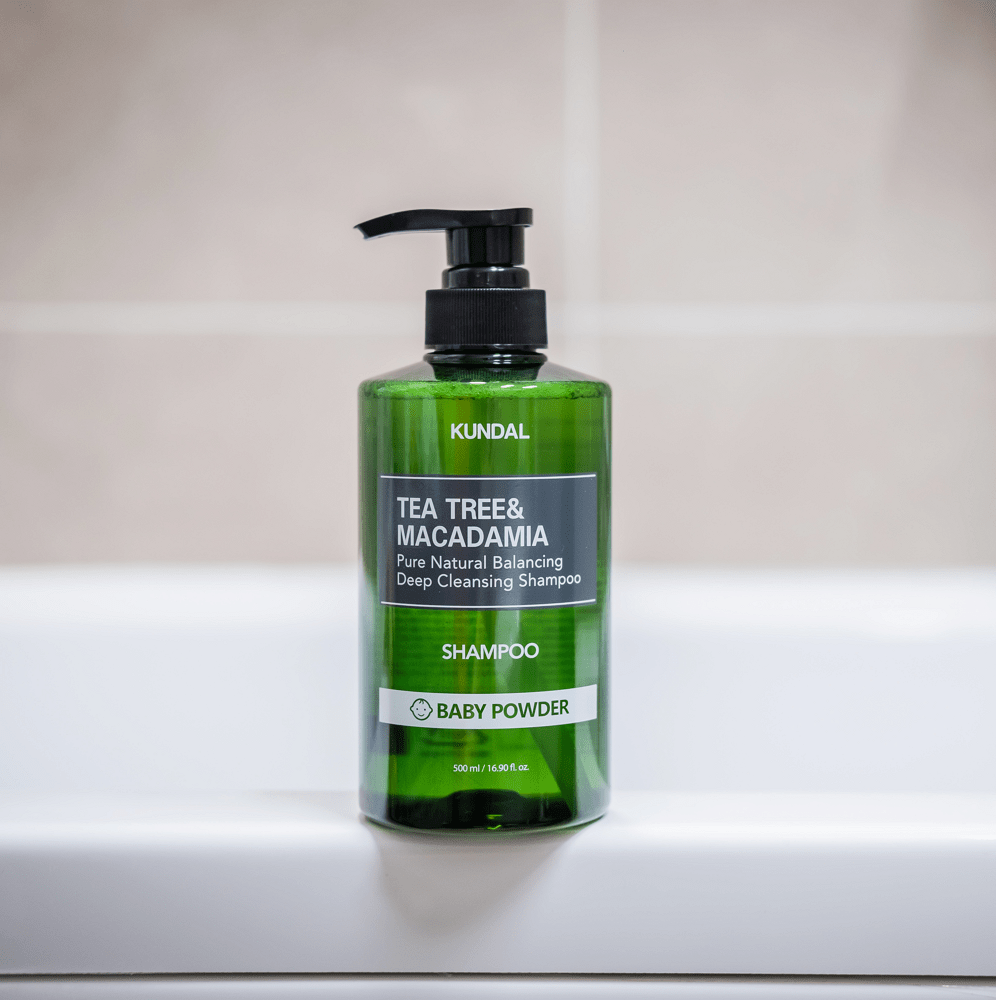 KUNDAL TEA TREE&MACADAMIA Pure Natural Balancing Deep Cleansing Shampoo 500ml #BABY POWDER - Daebak