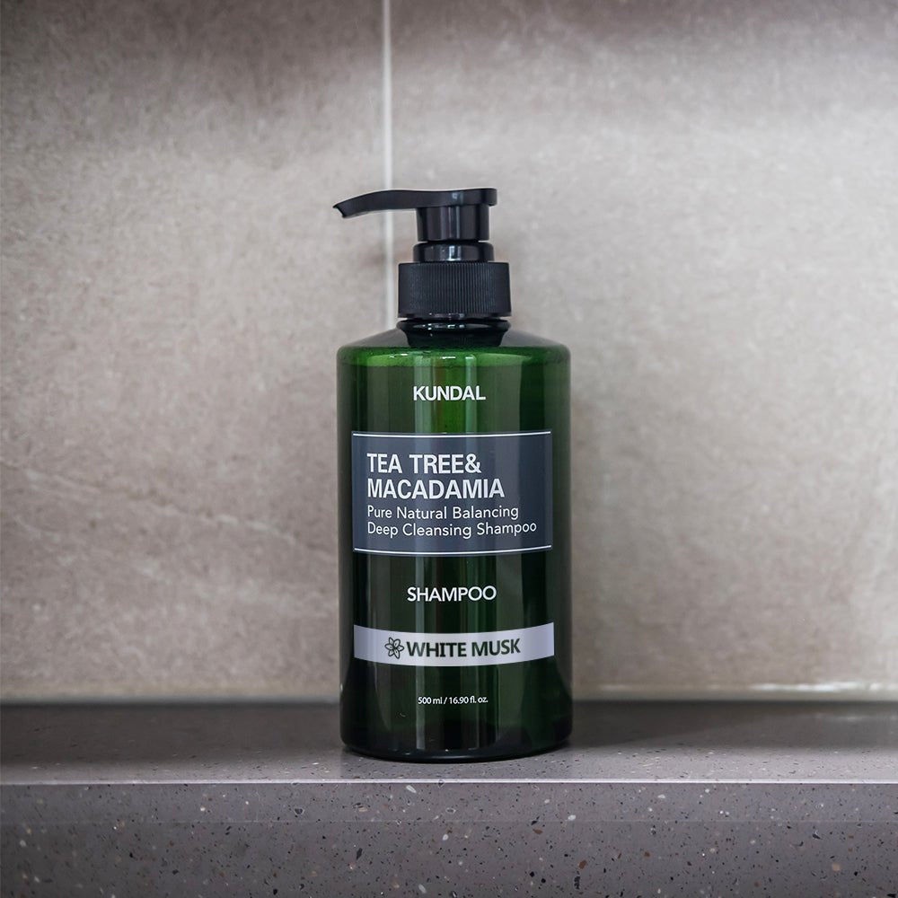 KUNDAL TEA TREE&MACADAMIA Pure Natural Balancing Deep Cleansing Shampoo 500ml #WHITE MUSK - Daebak