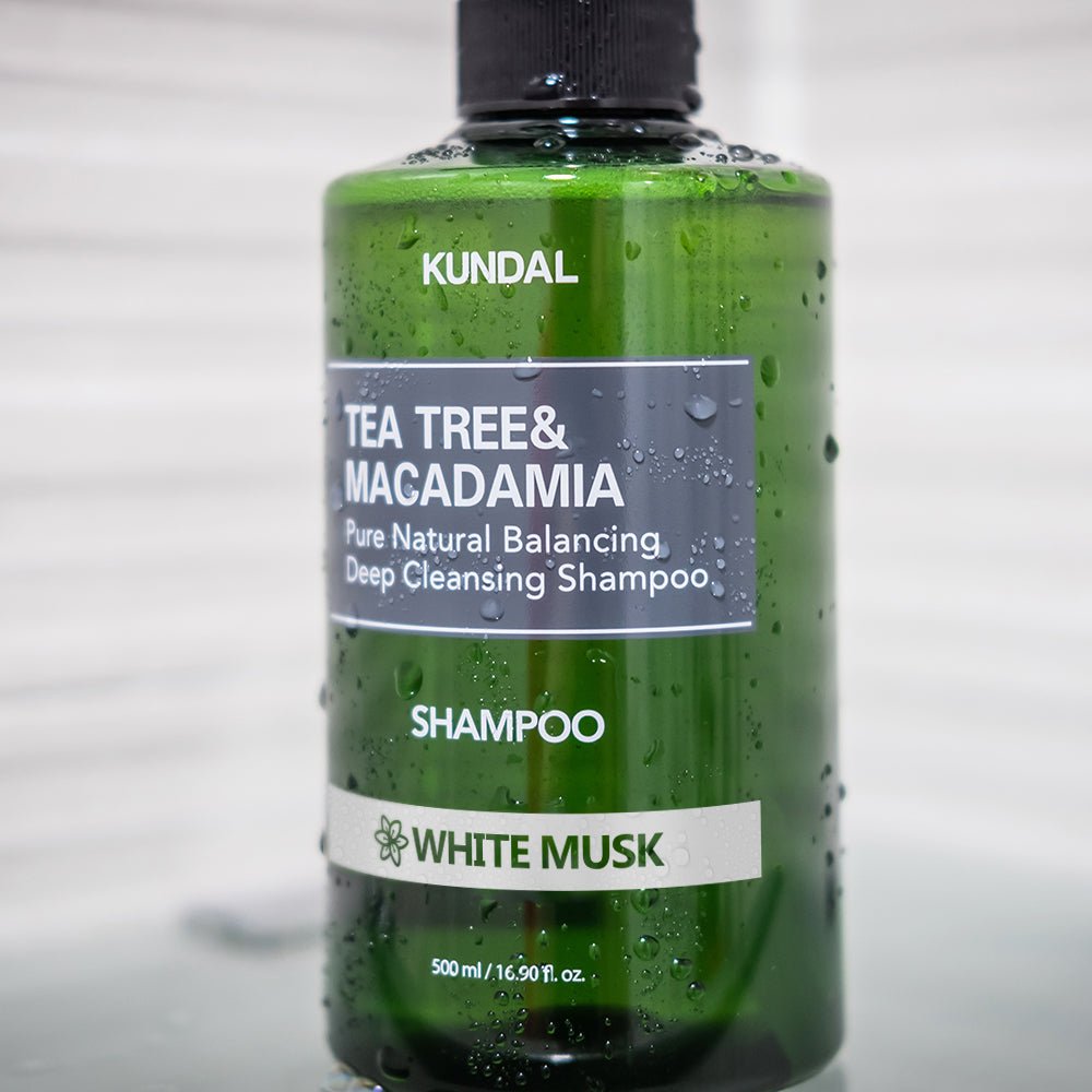 KUNDAL TEA TREE&MACADAMIA Pure Natural Balancing Deep Cleansing Shampoo 500ml #WHITE MUSK - Daebak