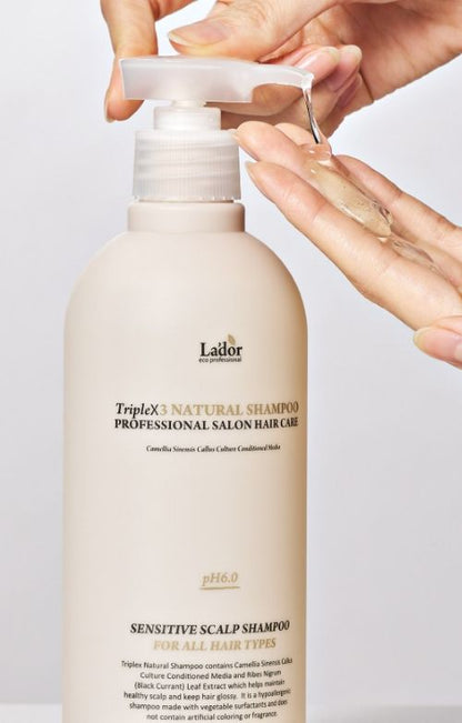 LADOR Triple X3 Natural Shampoo 530ml - Daebak
