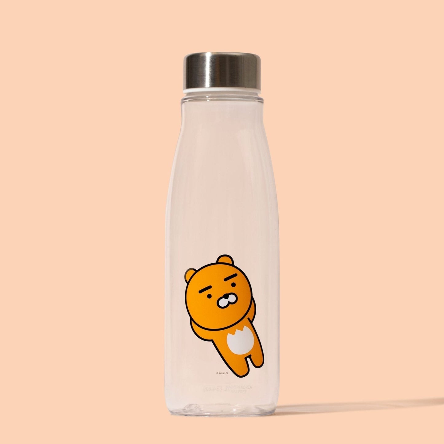 Large Size Water Bottle KakaoFriends Licensed Design - 1 Liter (33.8oz) Tritan Material - Leak Proof Twist Off Steel Cap (RYAN) - Daebak
