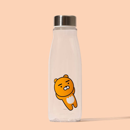 Large Size Water Bottle KakaoFriends Licensed Design - 1 Liter (33.8oz) Tritan Material - Leak Proof Twist Off Steel Cap (RYAN) - Daebak