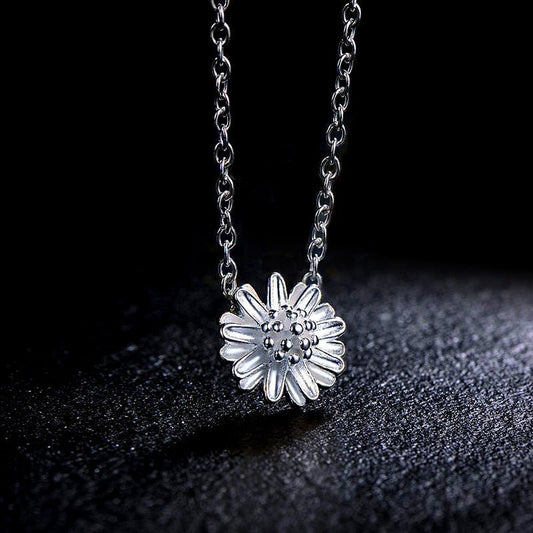 Little Daisy Chrysanthemum Sier Korean Fashion Pendant - Daebak