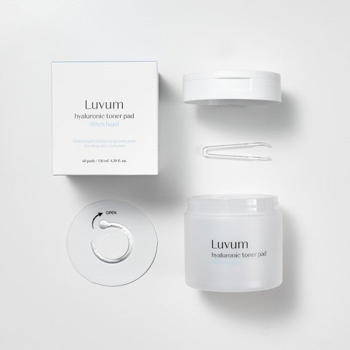 Luvum Witch Hazel Hyaluronic Toner Pad 130ml (60pcs) - Daebak