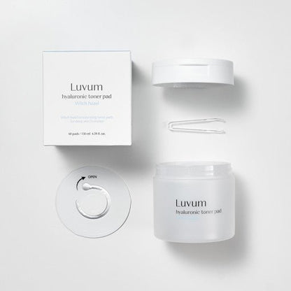 Luvum Witch Hazel Hyaluronic Toner Pad 130ml (60pcs) - Daebak