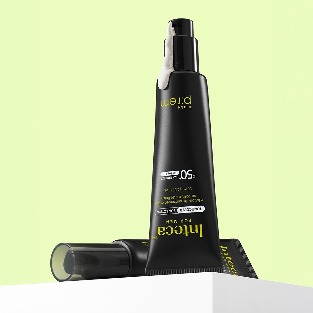 make p:rem INTECA For Men Tone Cover Sun Lotion SPF50+ PA++++ 50ml - Daebak